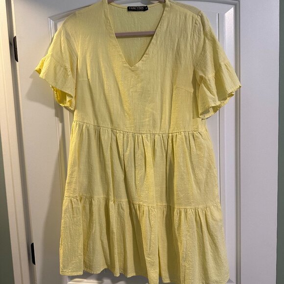 Yellow Shift Dress- Size M - Picture 1 of 3
